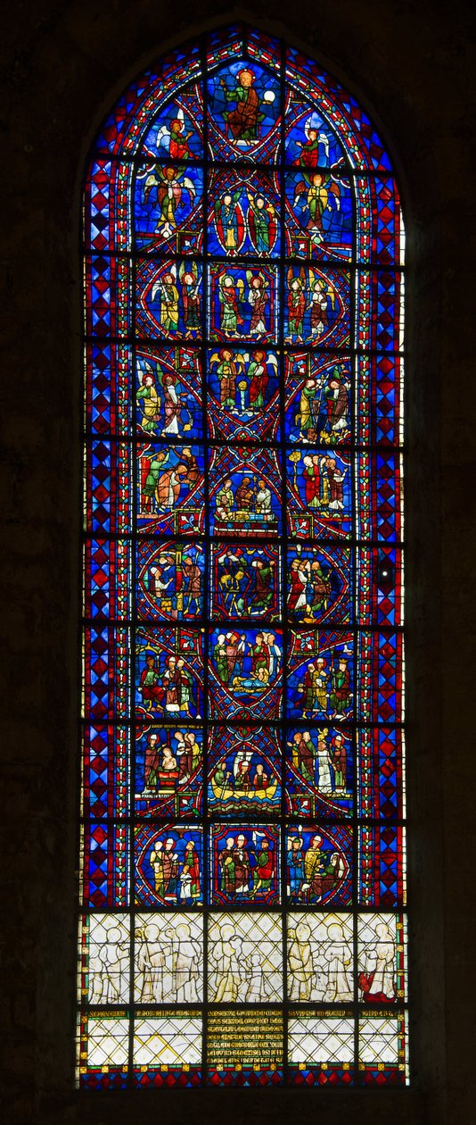 Kathedrale von Chartres, Buntglas: Leben des heiligen Apollinaris und Chor der Engel von French School