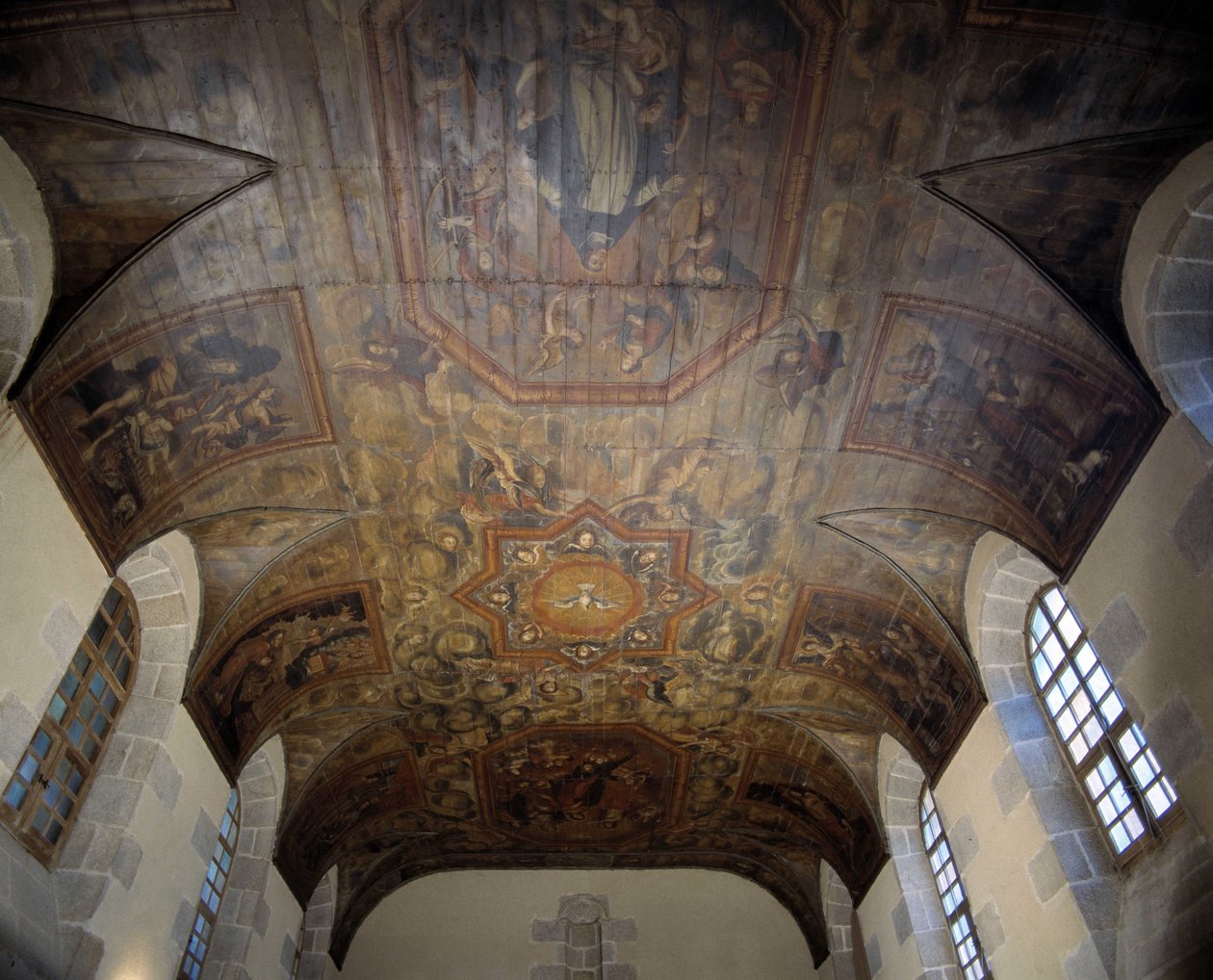 Decke des ehemaligen Dominikanerklosters (Krankenhaus) (1664). Gemälde des 17. Jahrhunderts. Dinan, Cotes-d
