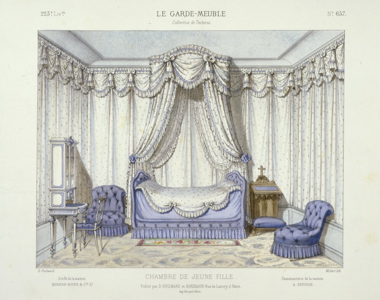 Chambre de Jeune Fille, aus Le Garde-Meuble, veröffentlicht in Paris, ca. 1890 von French School