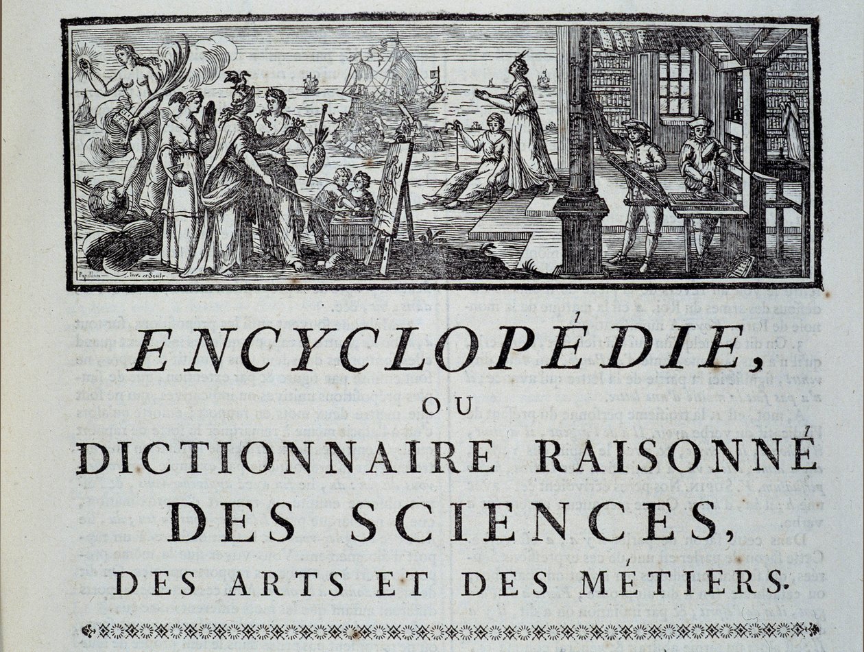 Kapitelkopf der Enzyklopädie von Diderot und Alembert von French School