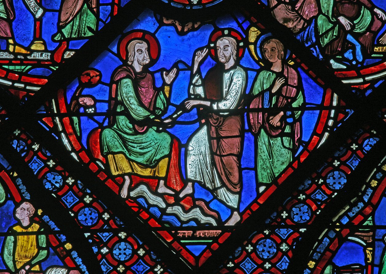 Christus gibt St. Jakobus seinen Stab der Autorität von French School