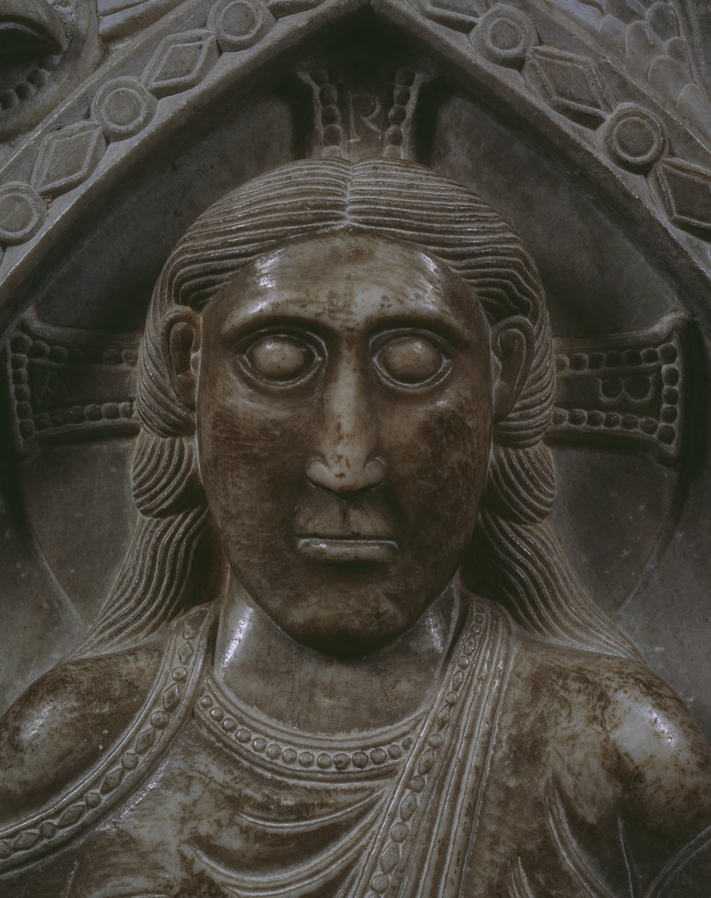 Christus in Majestät (Detail des Gesichts) von French School