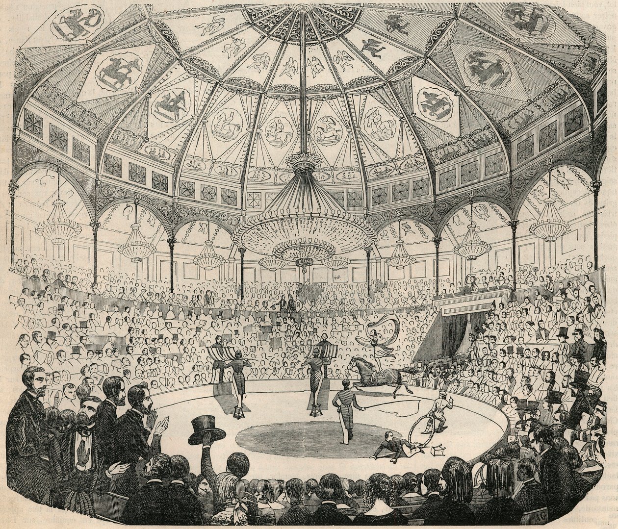 Cirque national des Champs Elysees im 19. Jahrhundert - Gravur in "Tableau-de-Paris" von Edmond Texier 1852 von French School