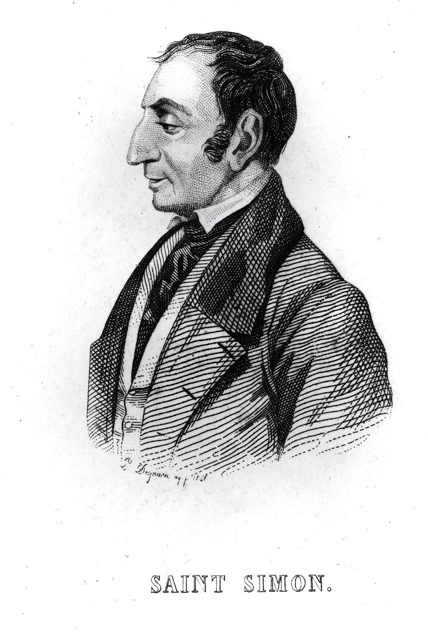 Claude Henri de Rouvroy (1760-1825) Comte de Saint-Simon, 18.-19. Jahrhundert von French School