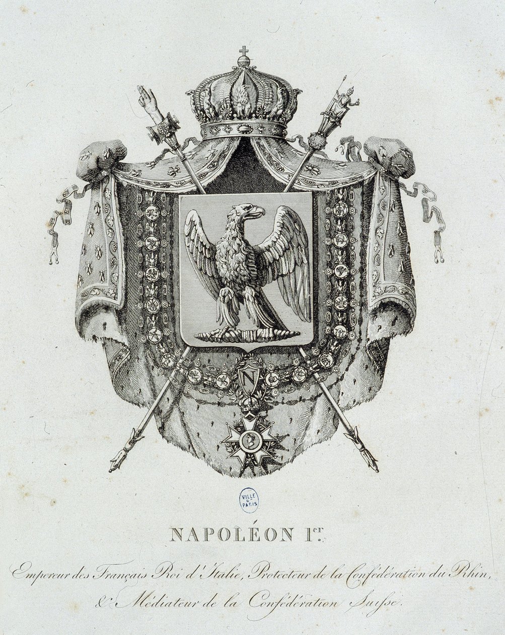 Wappen von Napoleon I. - in „Armorial General of the French Empire“ von H. Simon von French School
