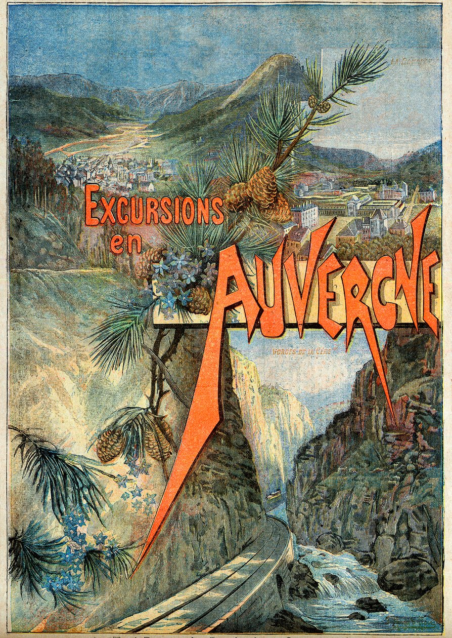 Compagnie du chemin de fer de Paris à Orléans (PO) - Ausflug in die Auvergne - Le Mont Dore. Die Bourboule. Gorges de la Cere. von French School