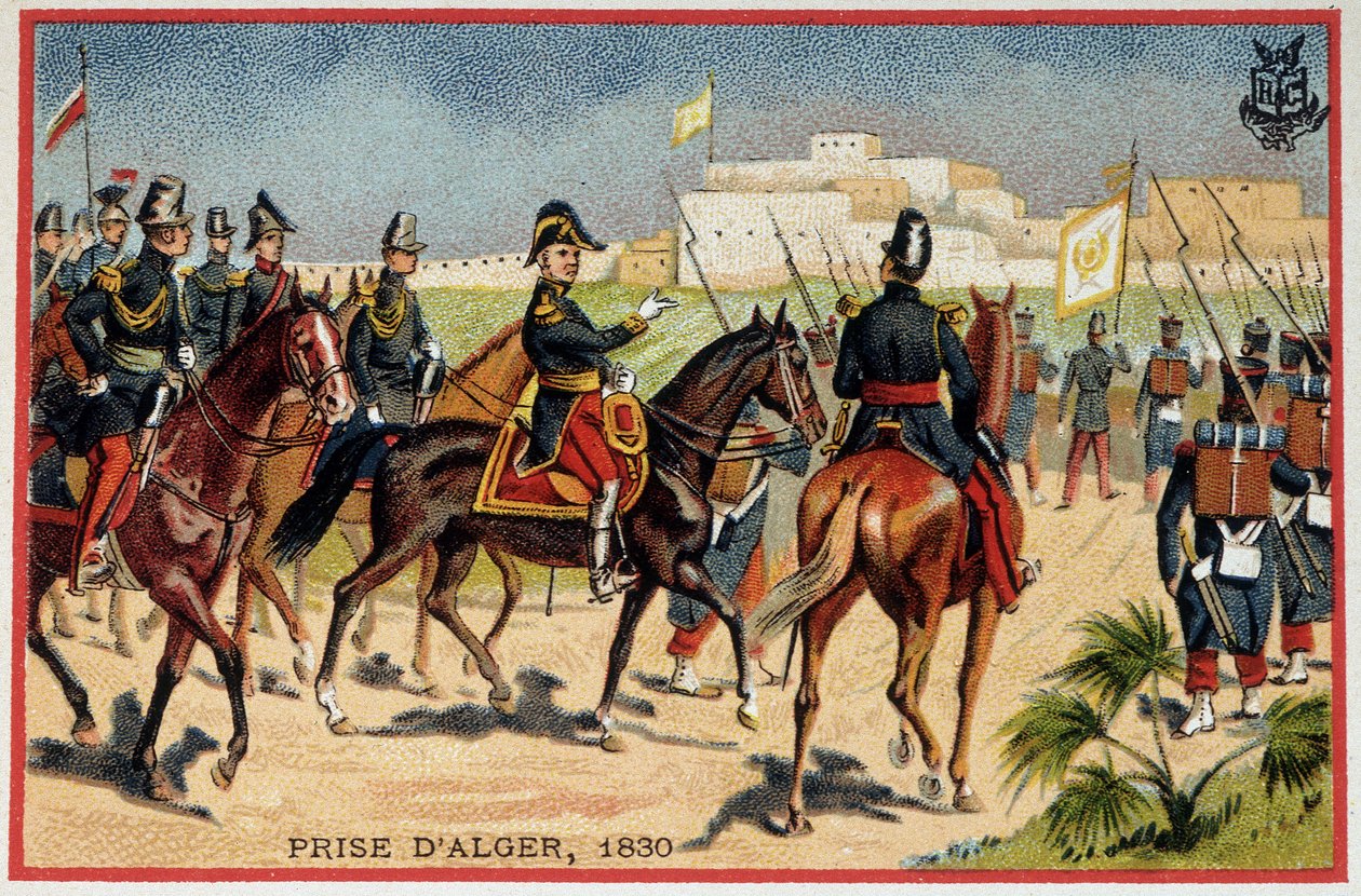 Eroberung von Algerien: Marschall de Bourmont (Louis Auguste, Graf von Bourmont) (1773-1846) bei der Einnahme von Algier von French School