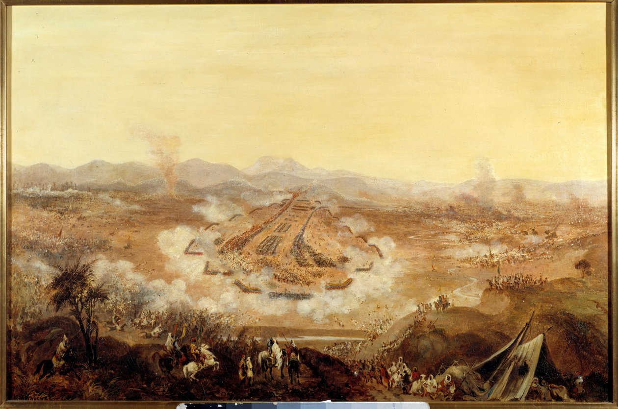 Eroberung Algeriens: Die Schlacht von Isly am 16.08.1844, bei der die Marokkaner Abd el Kader gegen die Franzosen unterstützten. Gemälde der französischen Schule. 1844 Paris, Musée de l