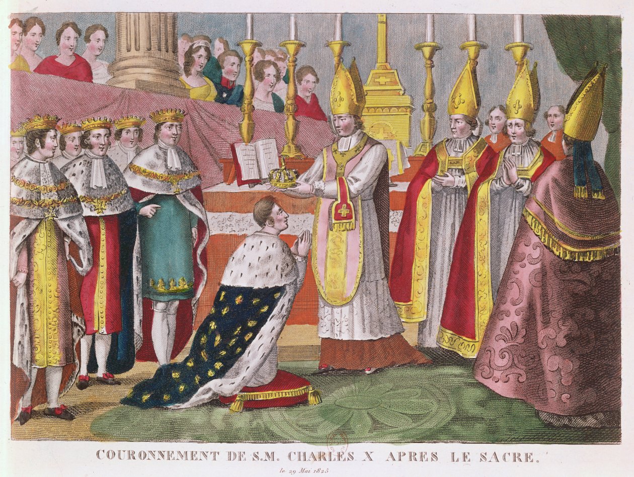 Krönung von Karl X. in Reims, 29. Mai 1825 von French School