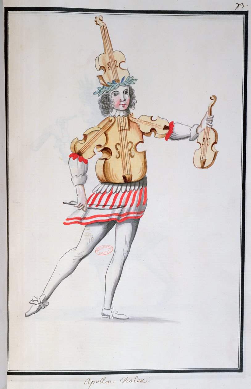 Kostüm von Apollo-Violine für das Ballet de la Nuit von Jean-Baptiste Lully, getanzt von Ludwig XIV., 23. Februar 1653 von French School