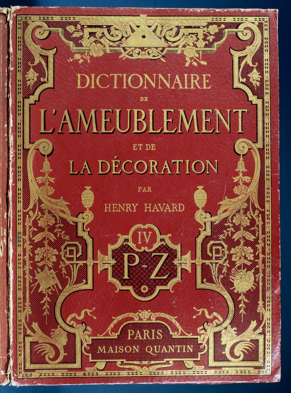 Umschlag des Wörterbuchs für Möbel und Dekoration von French School