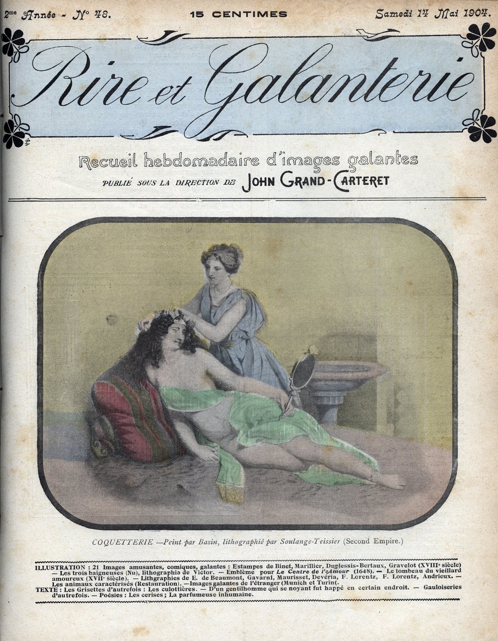 Covetterie nach Bazin in „Laughter And Galanterie“. Wöchentliche Sammlung galanter Bilder unter der Leitung von John Grand-Carteret. 1903-1904. von French School