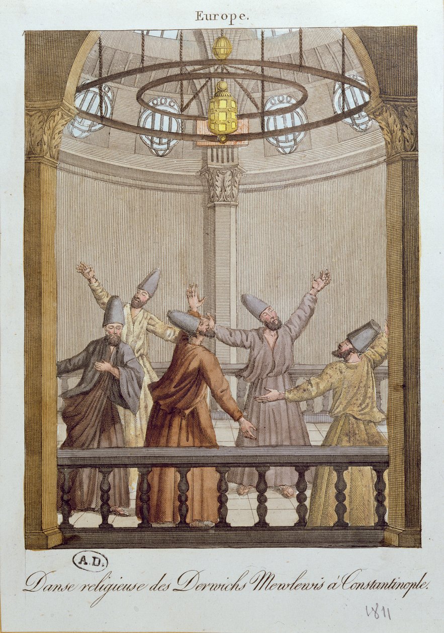 Tanz der Mewlewi-Derwische in Konstantinopel, 1811 von French School