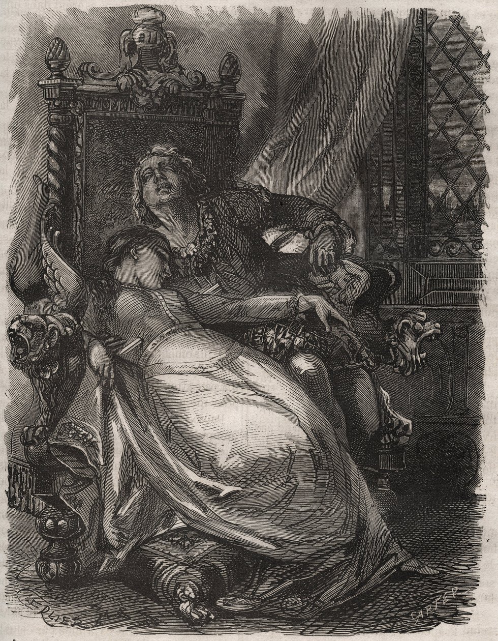 Tod von Paolo und Francesca: die Frau von Francesca Da Rimini von French School