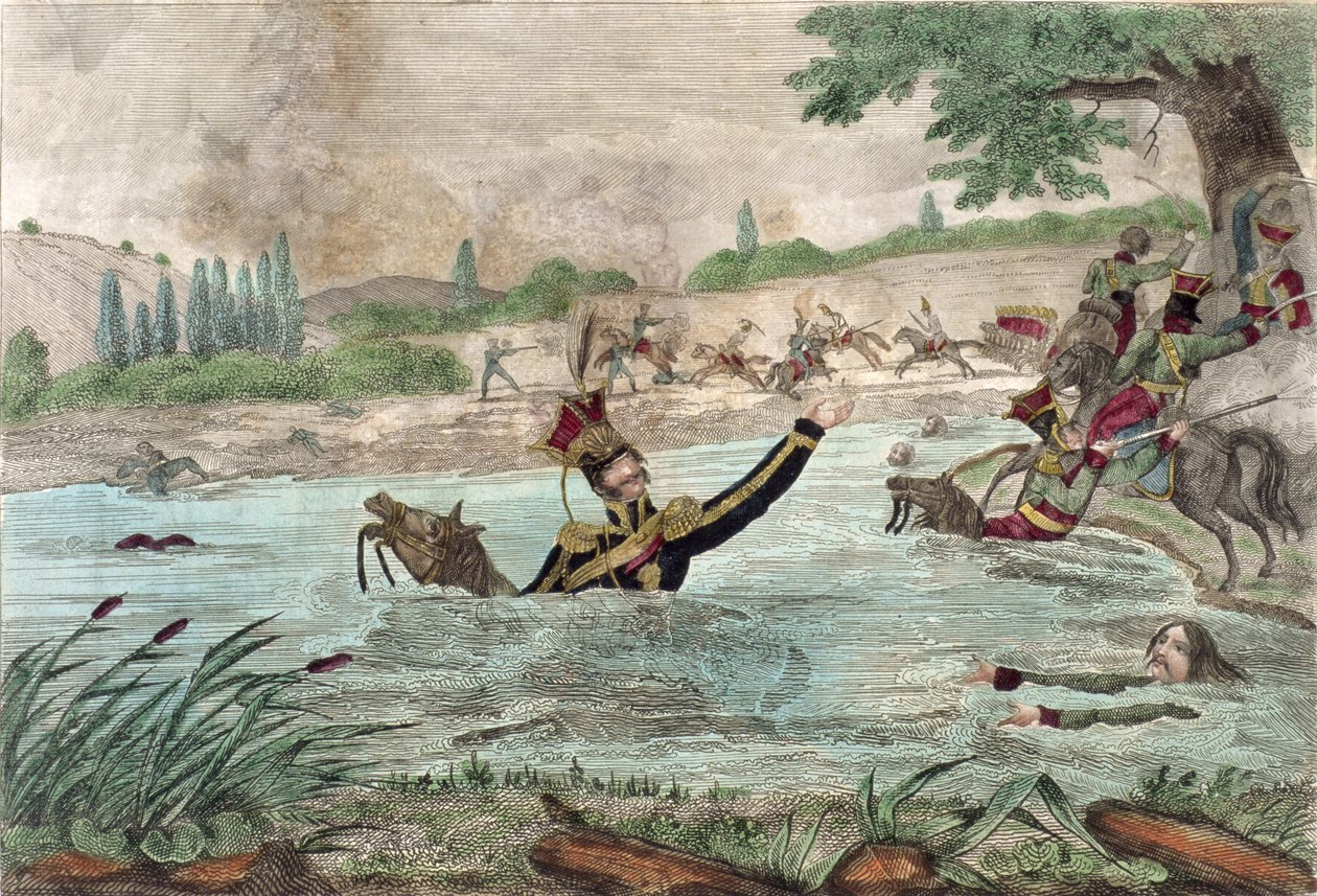 Tod von Prinz Joseph Poniatowski (1763-1813) in der Elstera, 1813 von French School