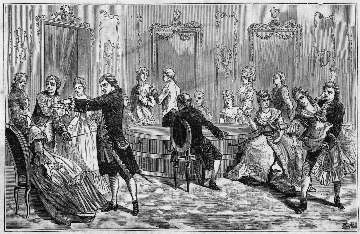 Vorführung von Frederic Antoine Mesmer (Franz Anton Mesmer). von French School
