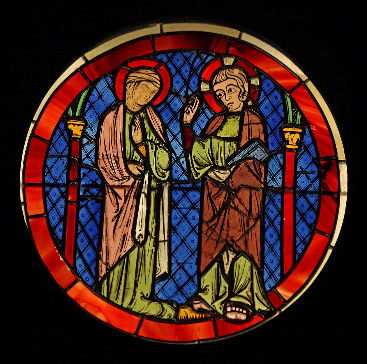 Darstellung von Christus mit einer Frau, aus der Ste Chapelle von French School