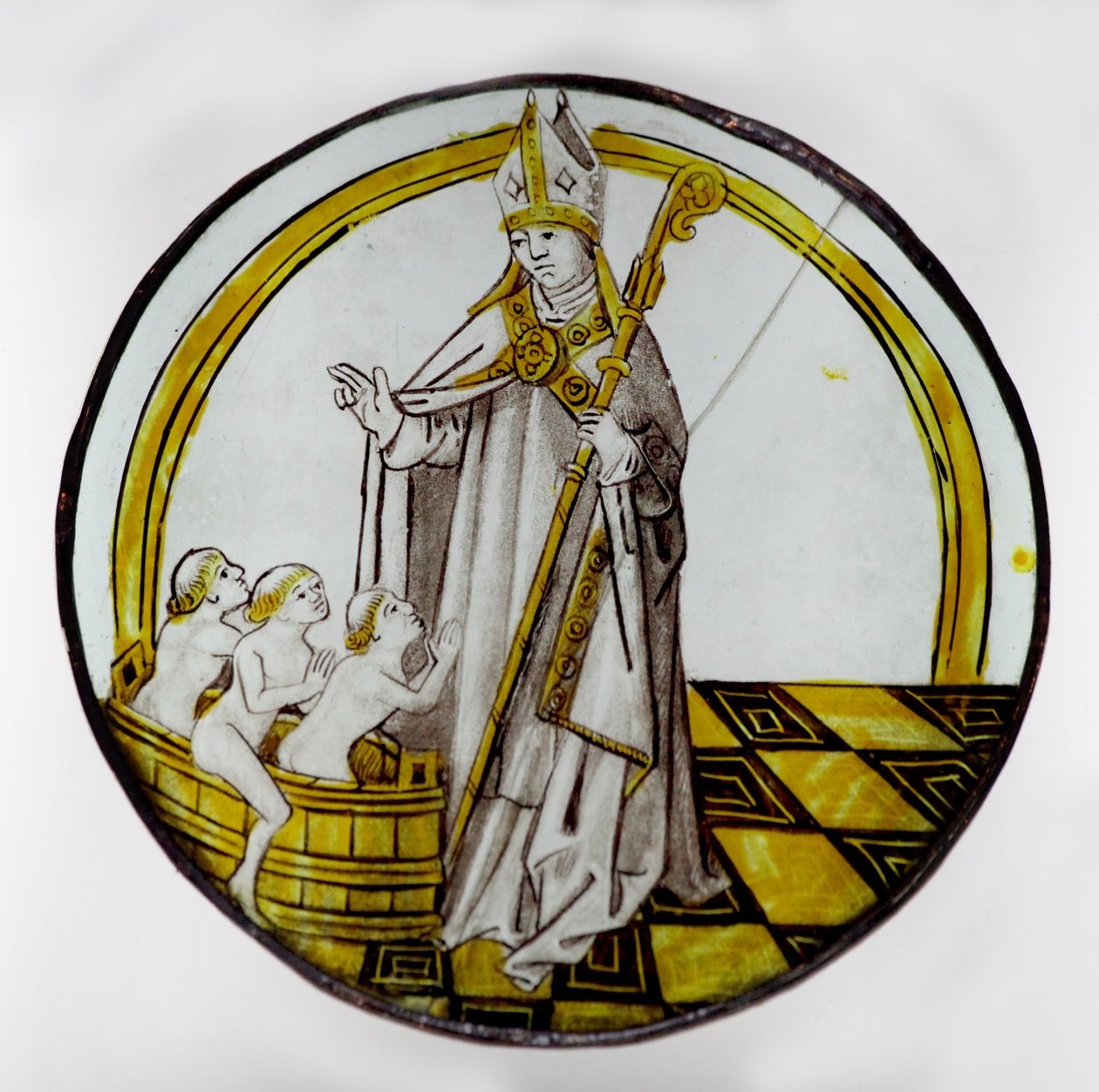 Der Hl. Nikolaus und die drei Jungen in einem Fass von French School