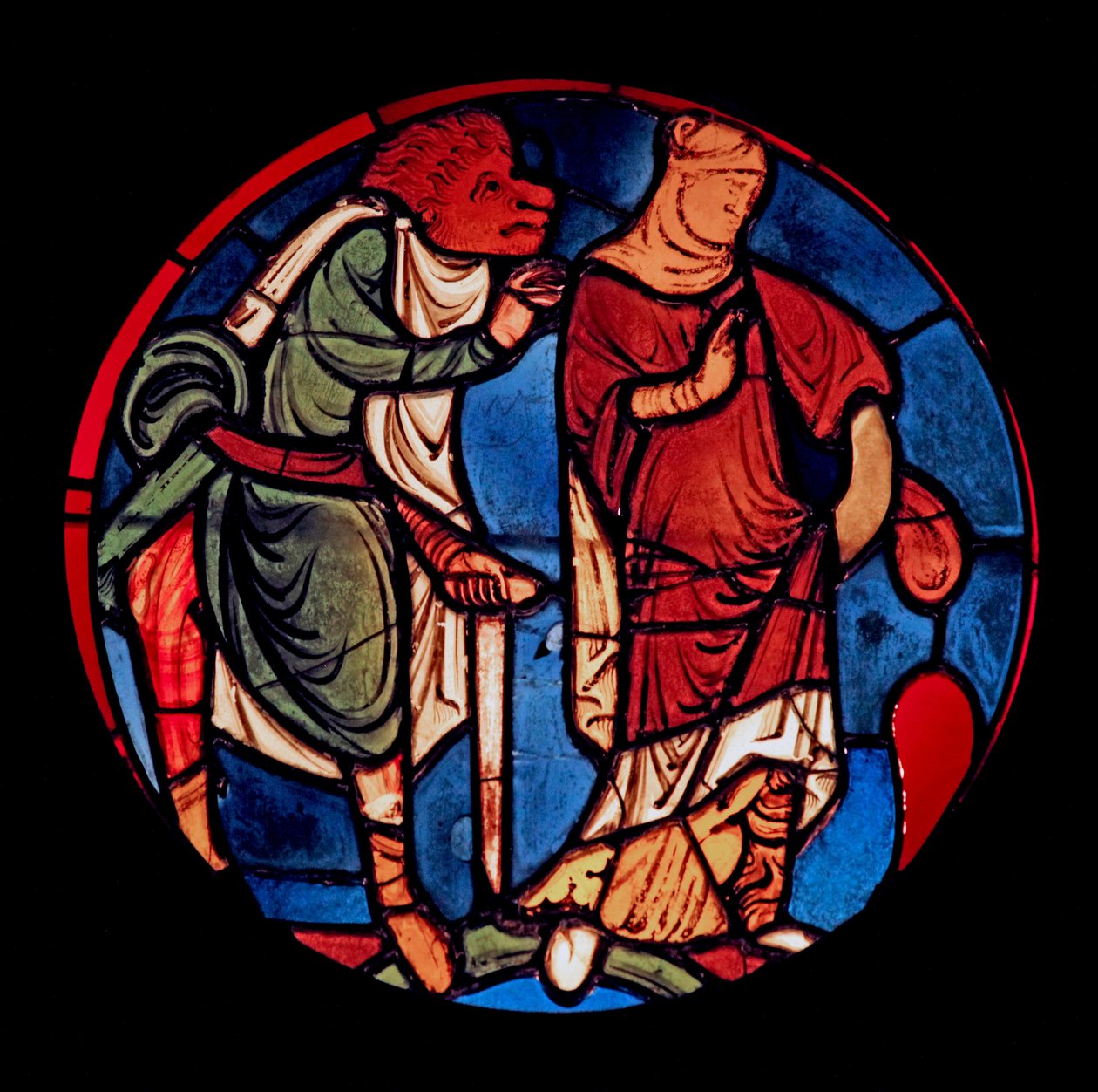 Darstellung eines Teufels und einer Frau, aus der Ste Chapelle, Bay D von French School