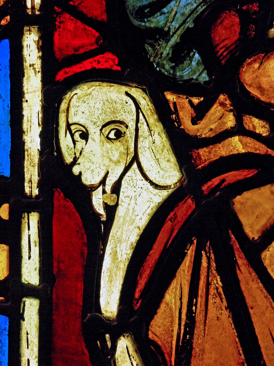 Darstellung eines Hundes - im St. Paulus Panel aus der Kapelle des Schlosses, Rouen? von French School