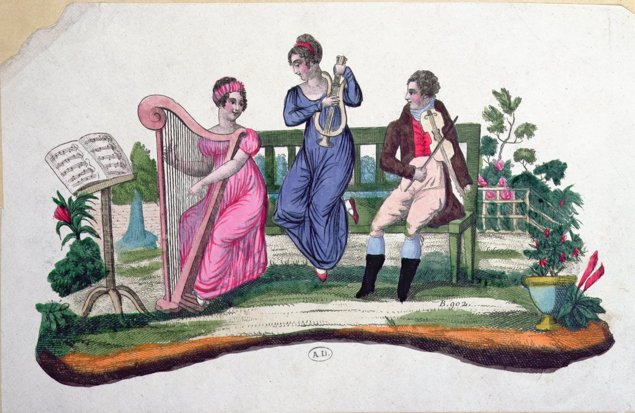 French_School_-_Design_for_a_fan_depicting_an_outdoors_concert_c1830_-_%28MeisterDrucke-420663%29.jpg