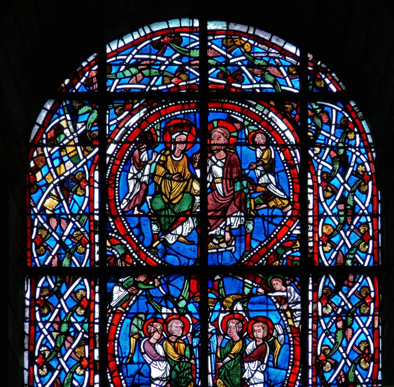 Detail eines Fensters, das die Krönung darstellt (Detail) von French School