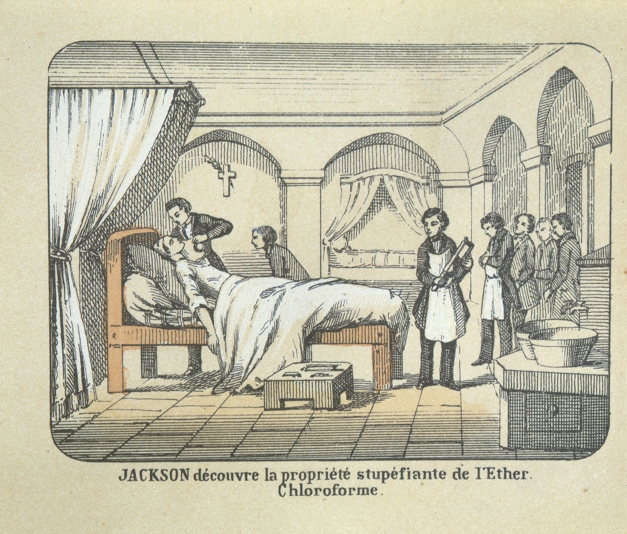 Dr. Charles Jackson (1805-80) entdeckt die anästhetischen Eigenschaften von Äther von French School