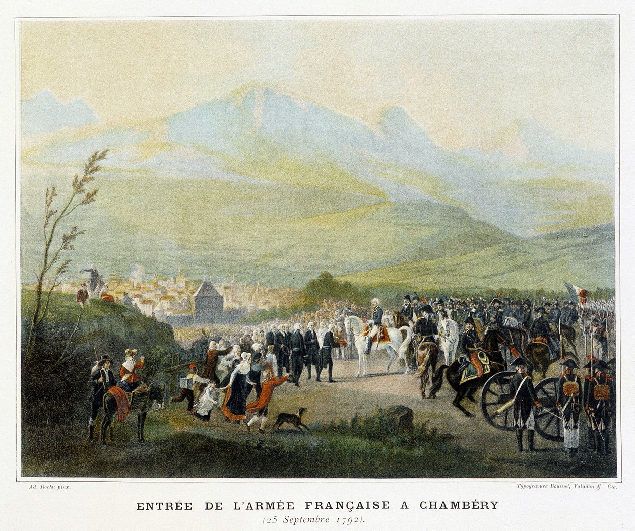 Einzug der französischen Armee in Chambéry, 25. September von French School