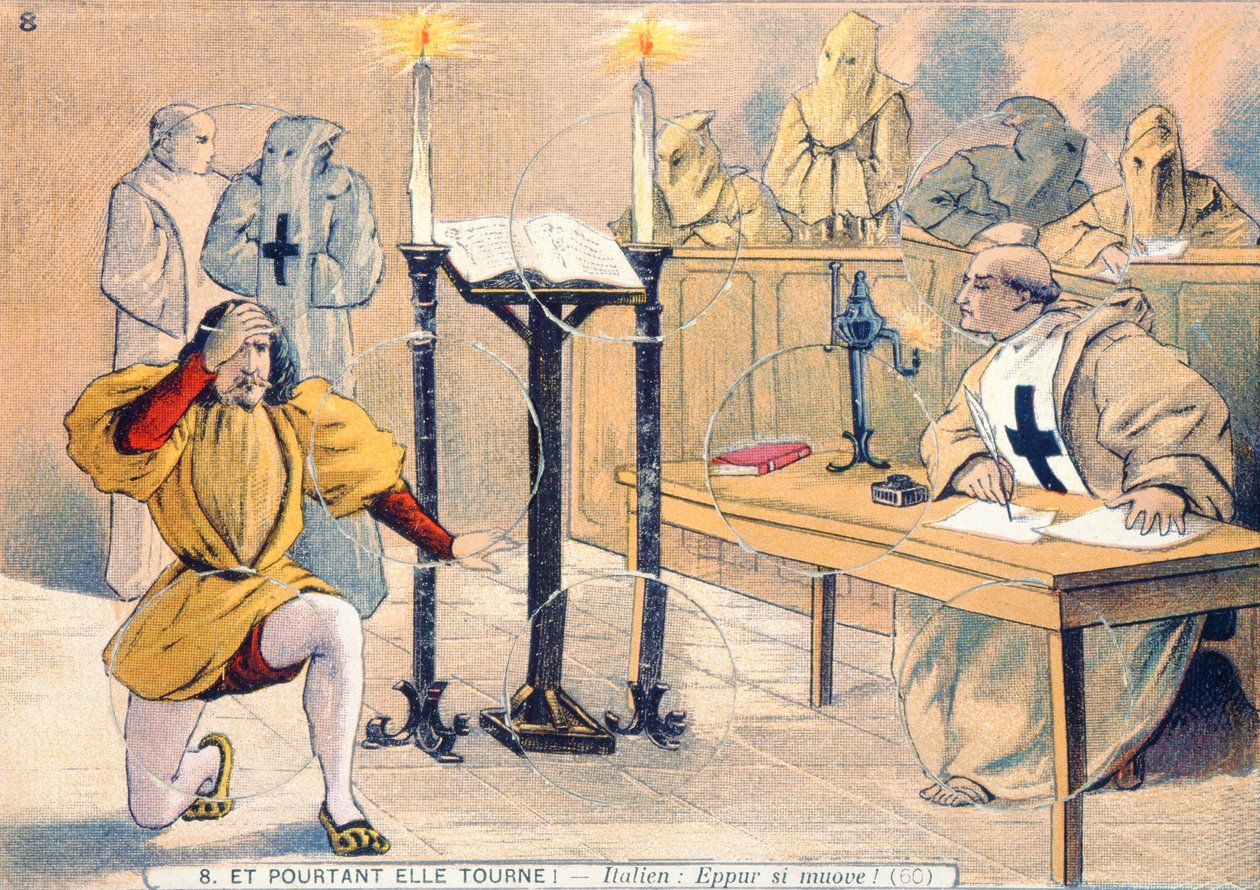 Eppur si muove, Der Prozess von Galileo Galilei (1564-1642) im Jahr 1633 von French School