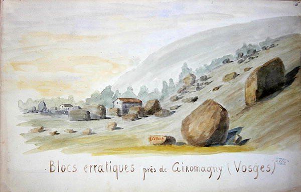 Erratische Blöcke bei Giromagny in der Region Vogesen von French School
