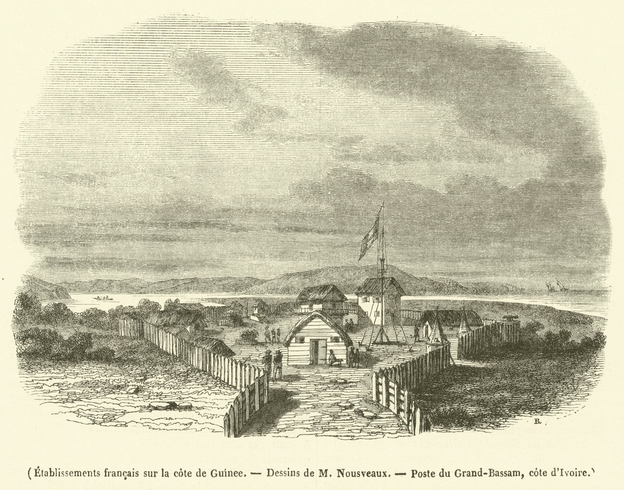 Französische Niederlassungen an der Küste von Guinea (Gravur) von French School