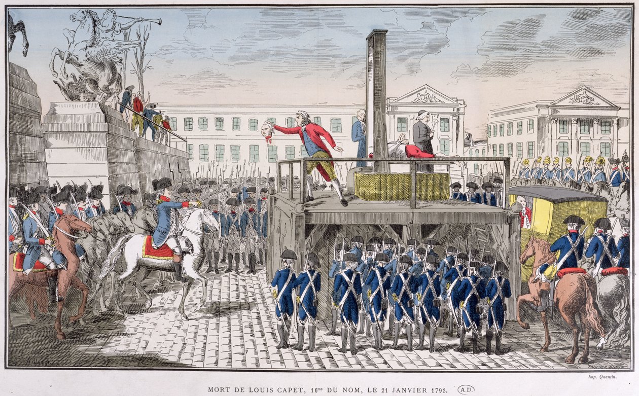 Hinrichtung von Ludwig XVI. (1754-93) am 21. Januar 1793 von French School