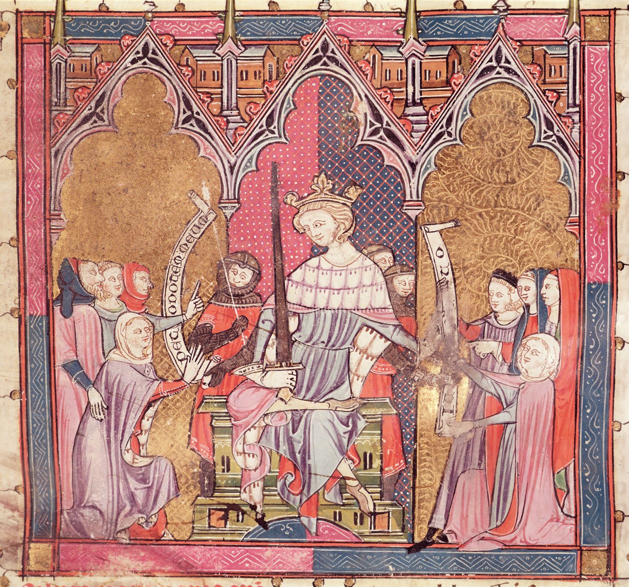 Der König, der Gerechtigkeit übt, aus Justiniani in Fortiatum von French School