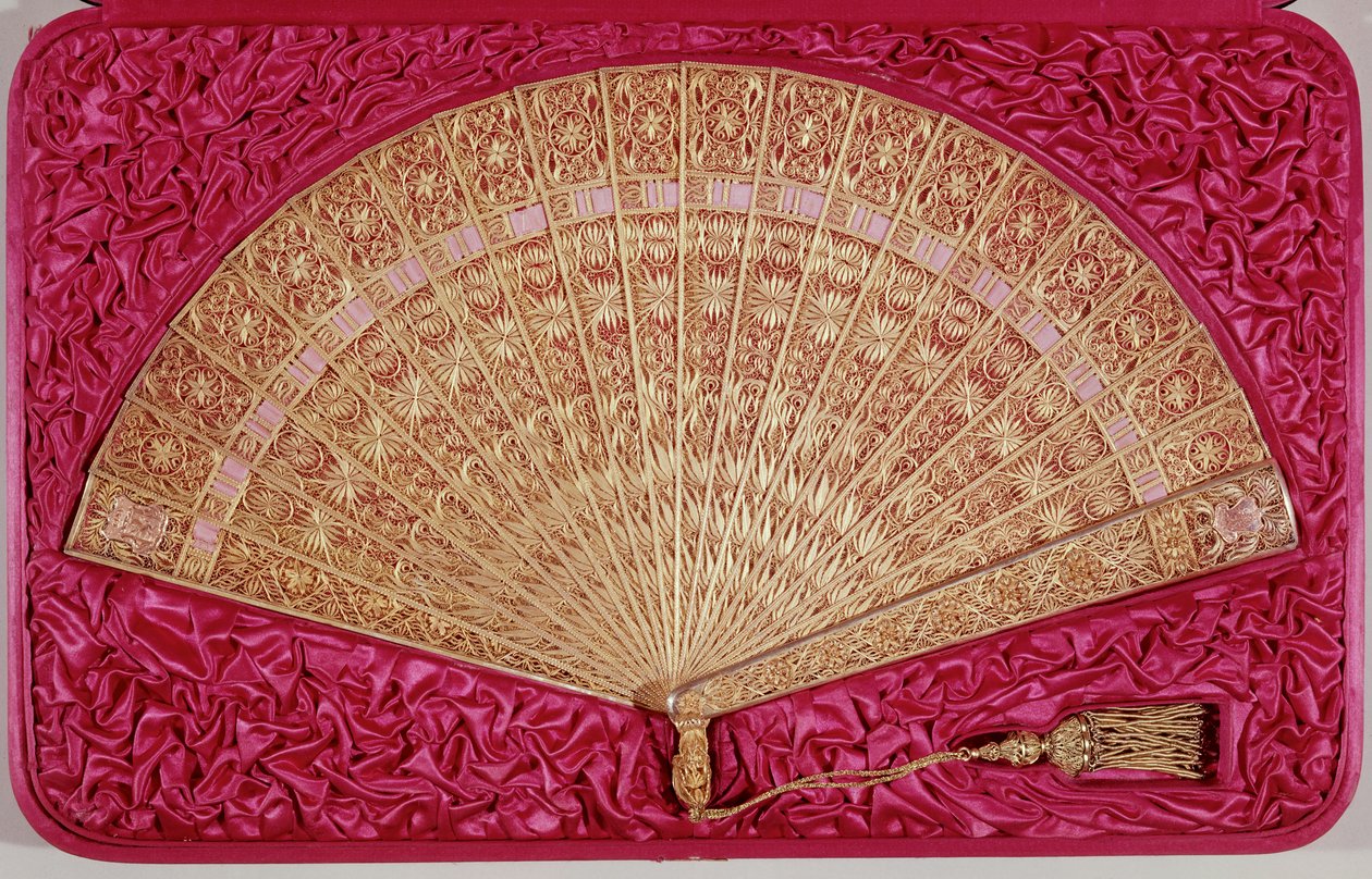 Fächer, geschenkt von Maximilian (1832-67) von Habsburg-Lothringen, Kaiser von Mexiko, an seine Frau Charlotte (1840-1927) von Belgien von French School