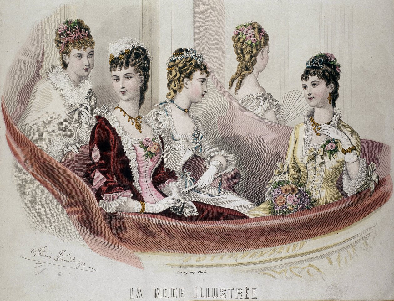 Mode Frauen - in „Fashion Illustrated“, 2. Hälfte des 19. Jahrhunderts von French School