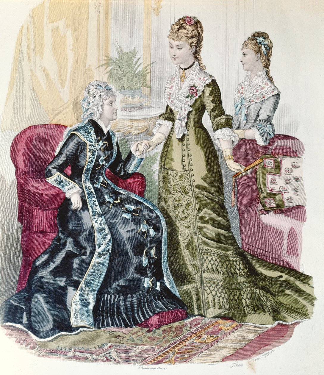Mode des Zweiten Kaiserreichs, aus La Mode Illustrée von French School