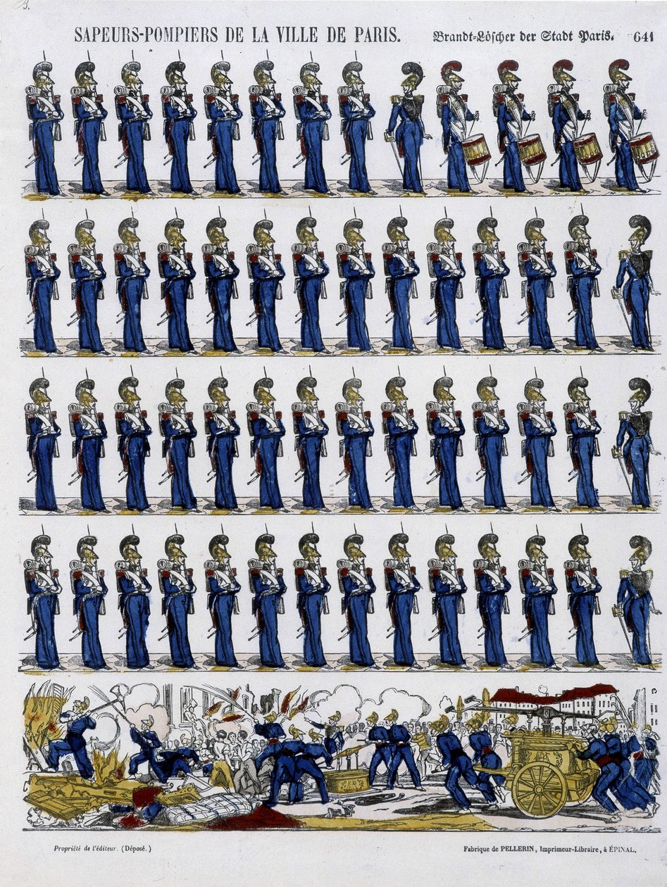 Feuerwehrleute der Stadt Paris - Bild von Epinal, um 1852 von French School