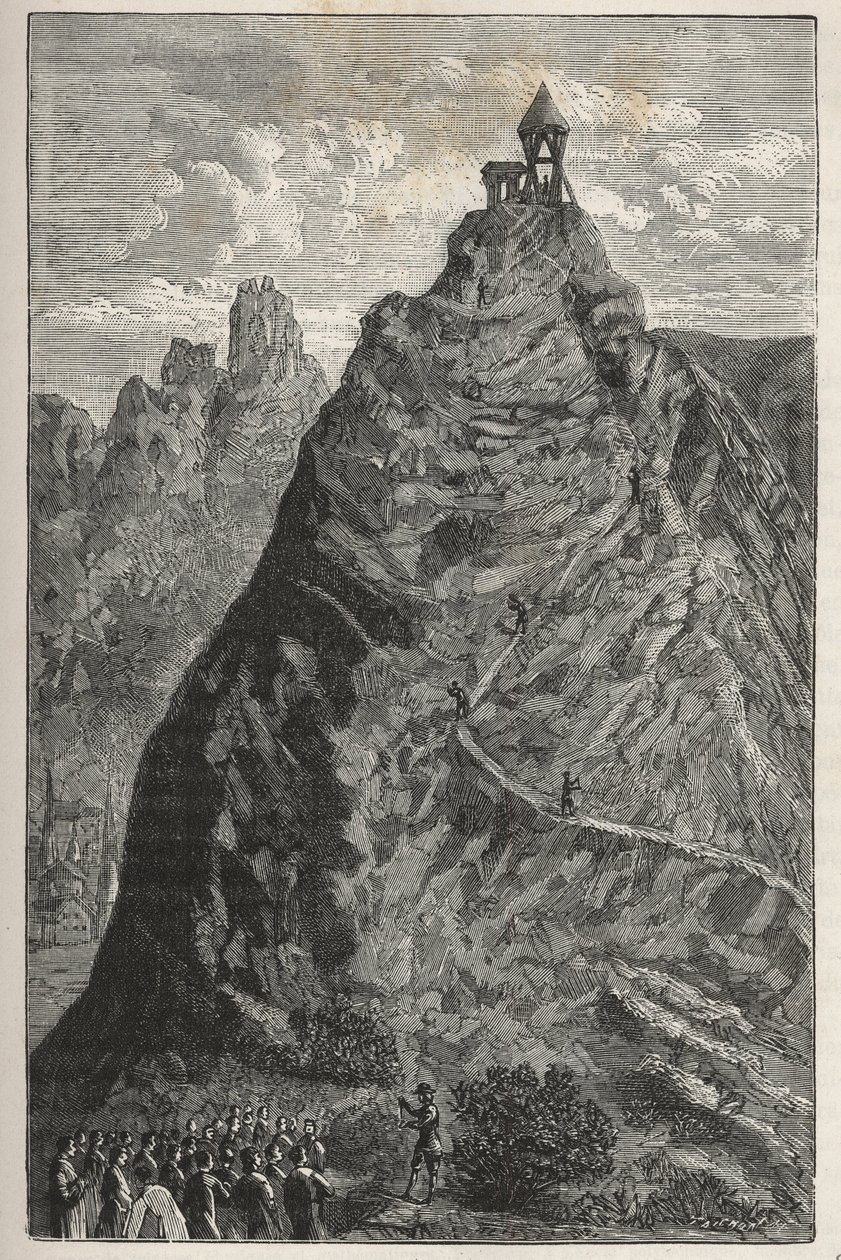 Florin Perier führt das Experiment von Torricelli auf dem Gipfel des Puy de Dôme durch, 19. September von French School