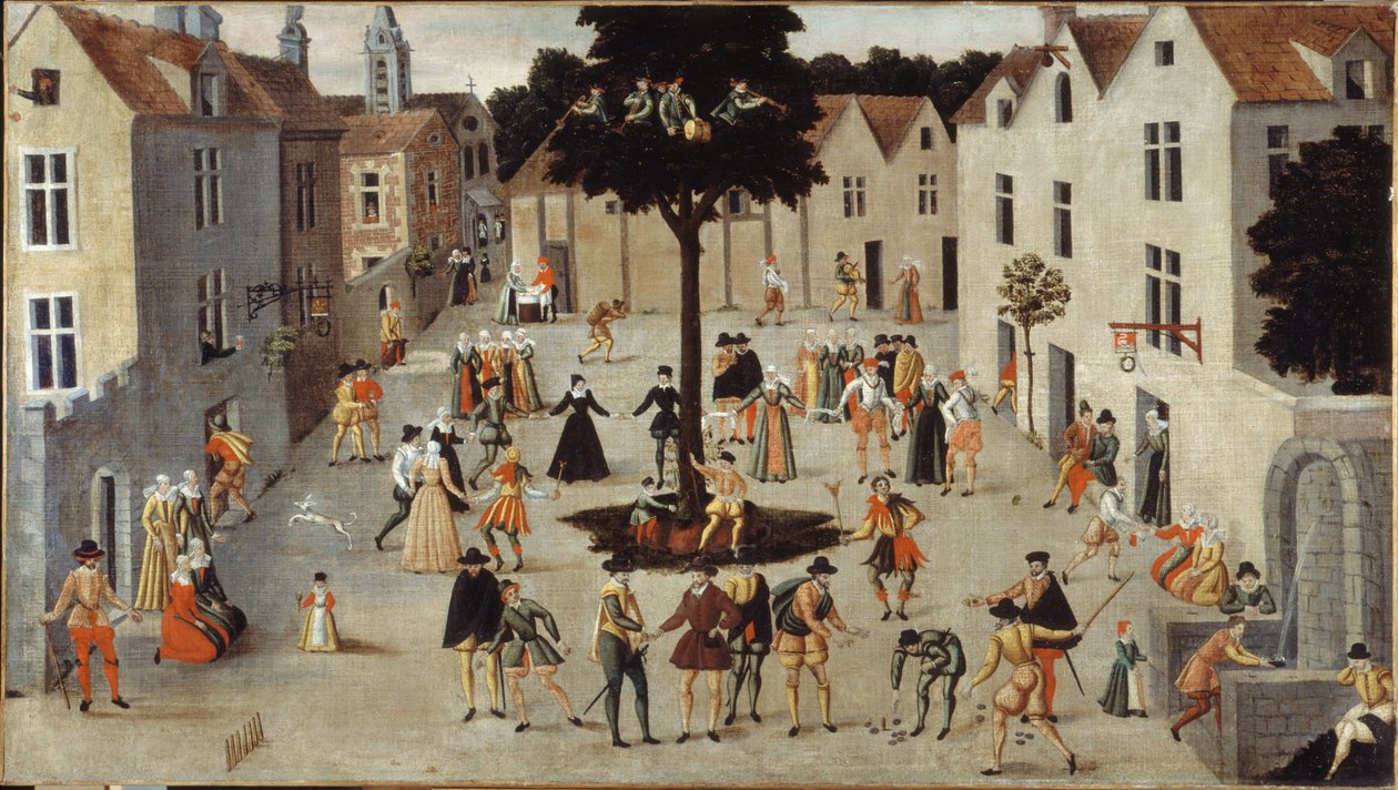 Volksfest um einen Baum, ca. 1560 von French School