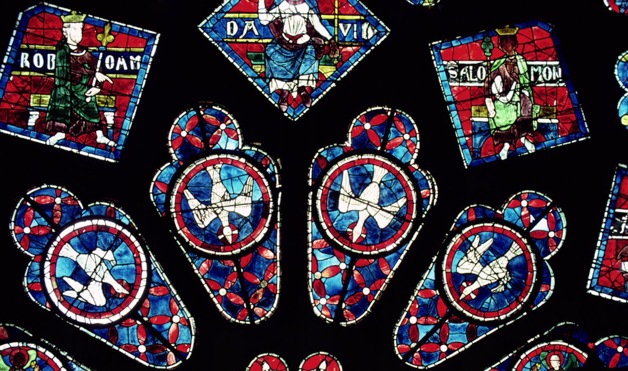 Vier Tauben (Detail) von French School