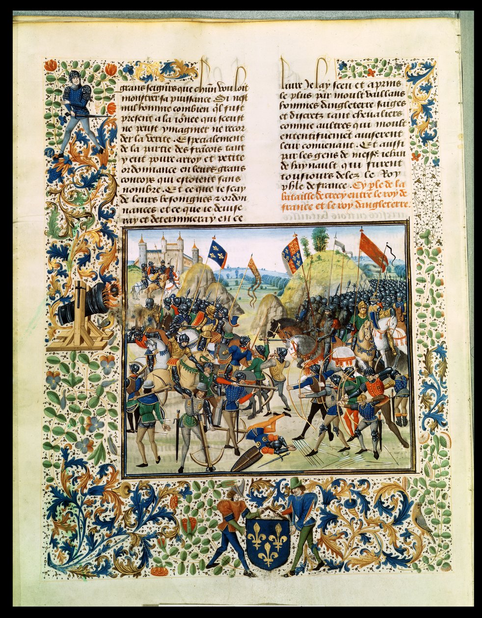 Schlacht von Crecy aus dem Hundertjährigen Krieg, aus Froissarts Chronik, 24. August 1346 von French School