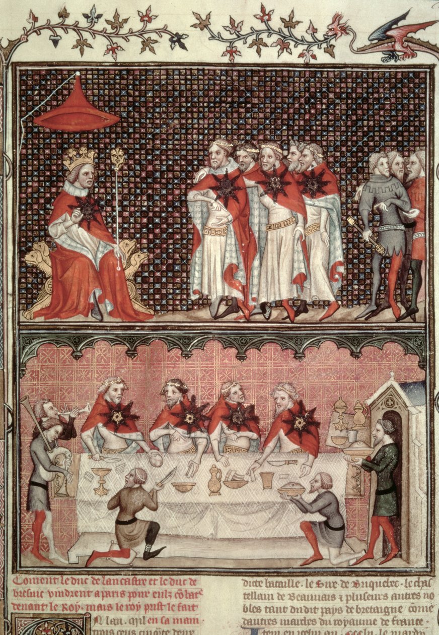 Der Dauphin Karl (1338-80) und die Abgeordneten der drei Stände, aus den Grandes Chroniques de France, 1375-79 von French School