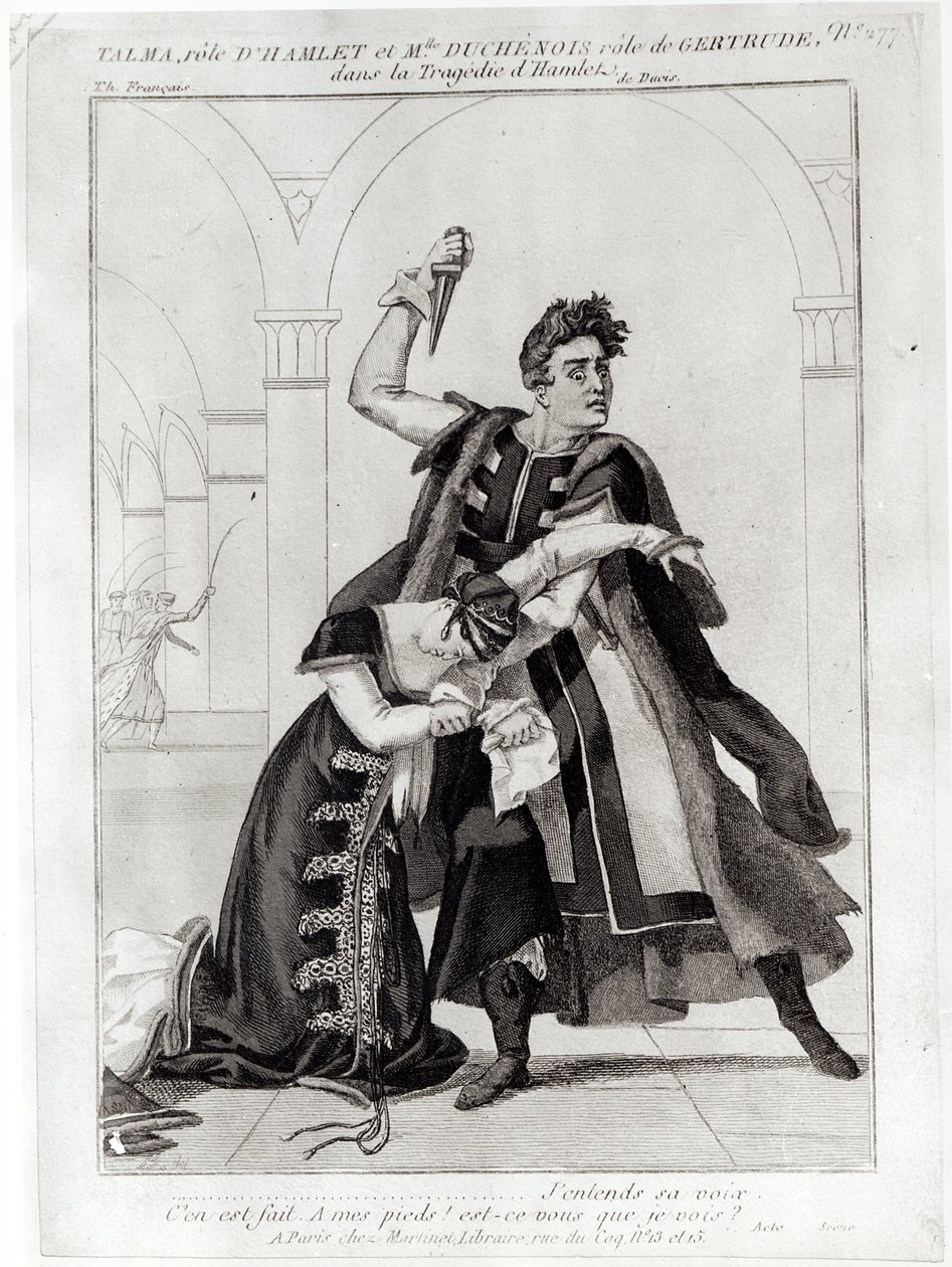 Francois-Joseph Talma (1763-1826) als Hamlet und Mademoiselle Duchenois als Gertrude, in Shakespeares 