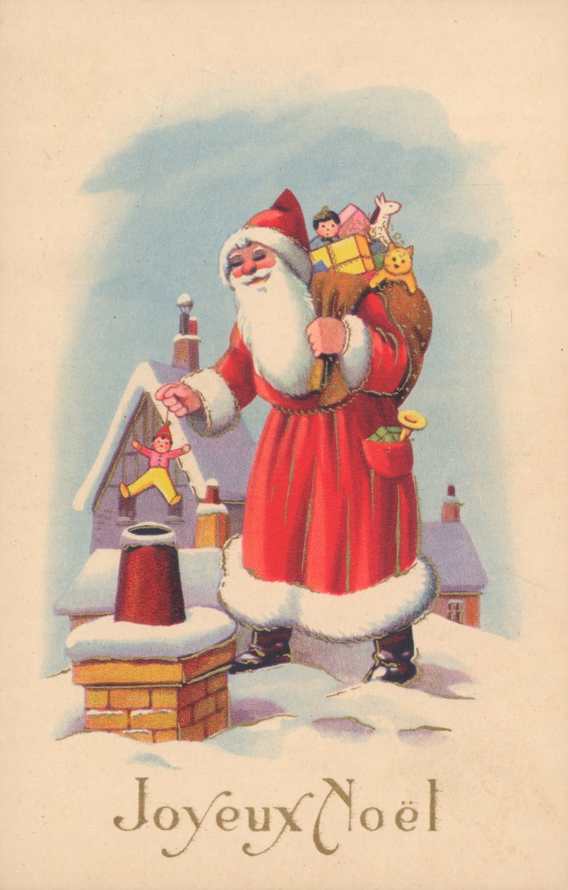 Französische Weihnachtskarte von French School