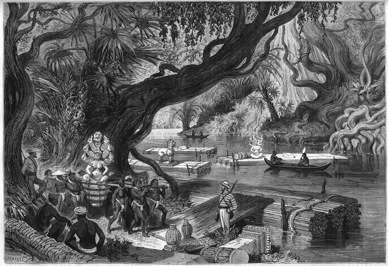 Französische Delaporte-Mission zu den Ruinen von Angkor, Kambodscha von French School
