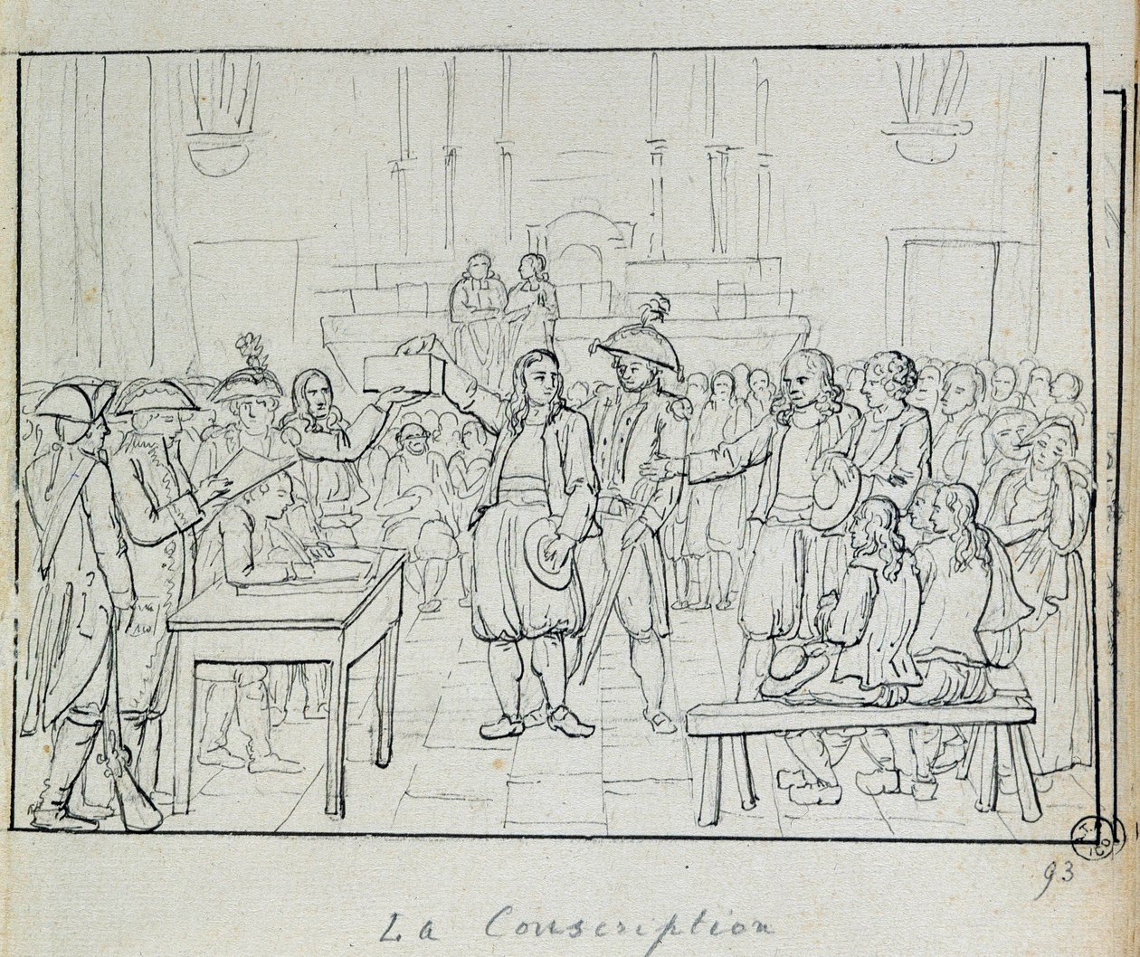 Französische Revolution: Einberufungsszene in der Bretagne im Jahr 1793. Paris, Musée Carnavalet von French School