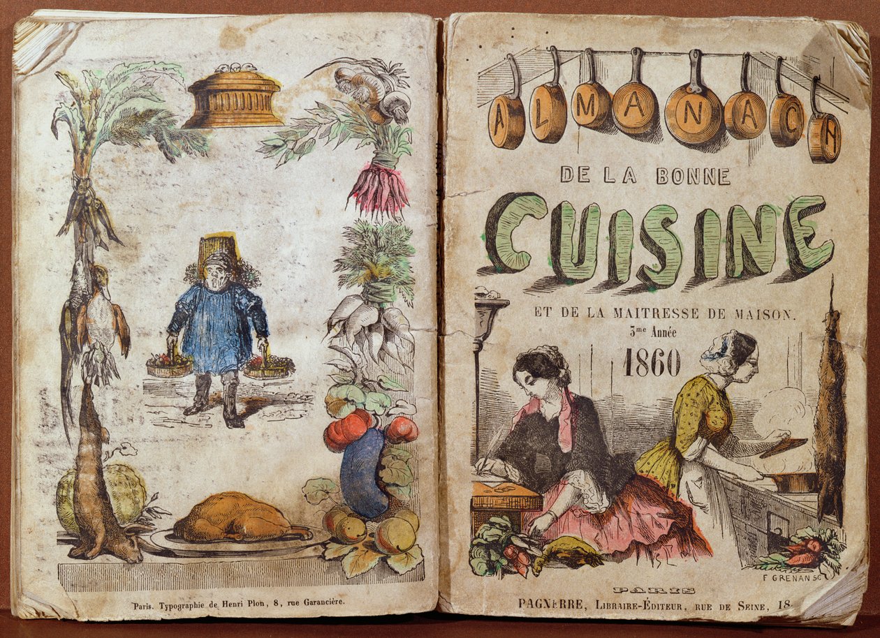 Vorderseite des Almanach de la Bonne Cuisine et de la Maitresse de Maison, 1860 von French School