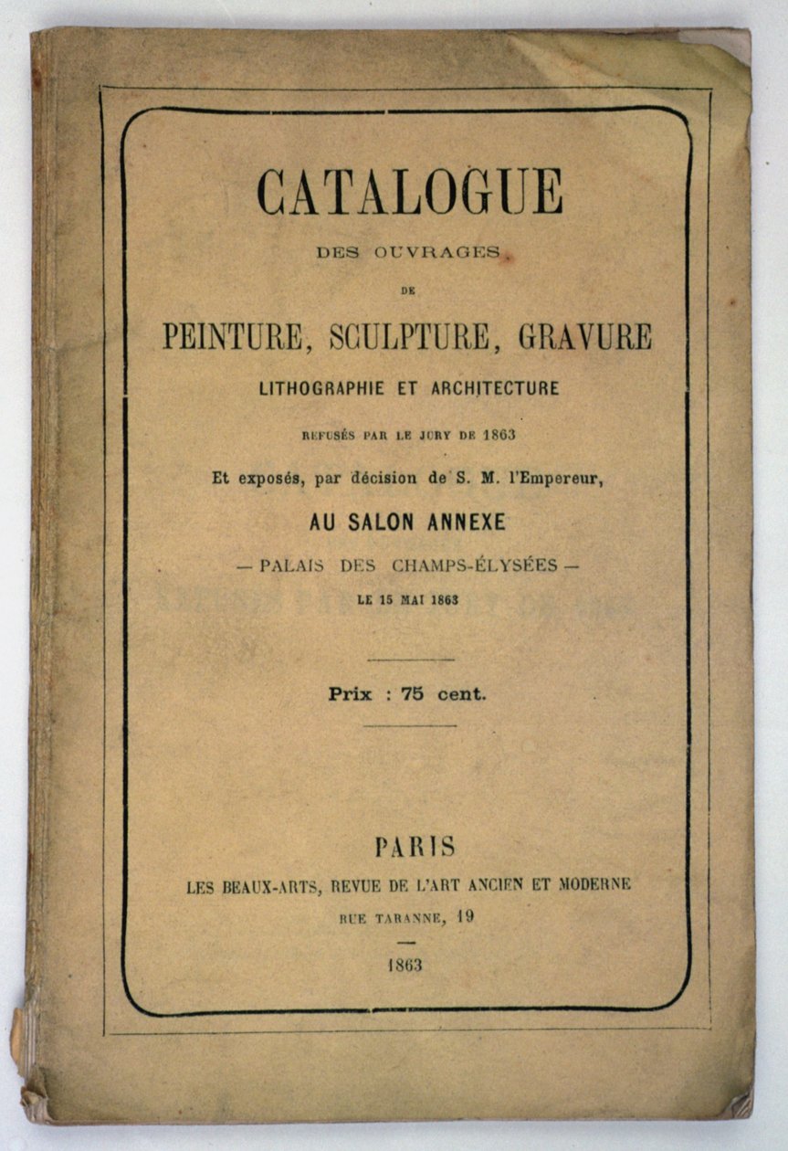 Vorderseite des Katalogs für den Salon des Refuses, 1863 von French School