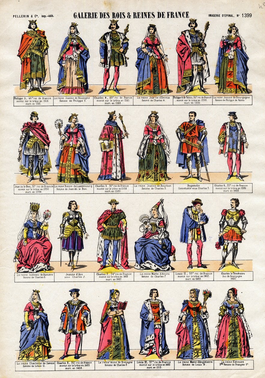 Galerie der Könige und Königinnen von Frankreich von Philipp V. bis Königin Eleonore. von French School