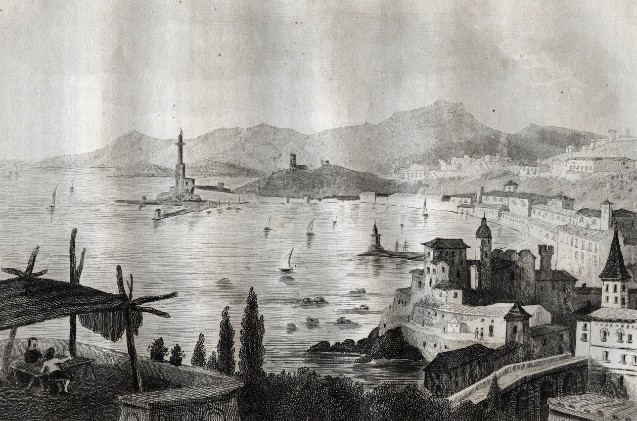 Genua - Gravur aus „Italien malerisch“ von M. de Norvins, Ch. Nodier 1834-1836 von French School